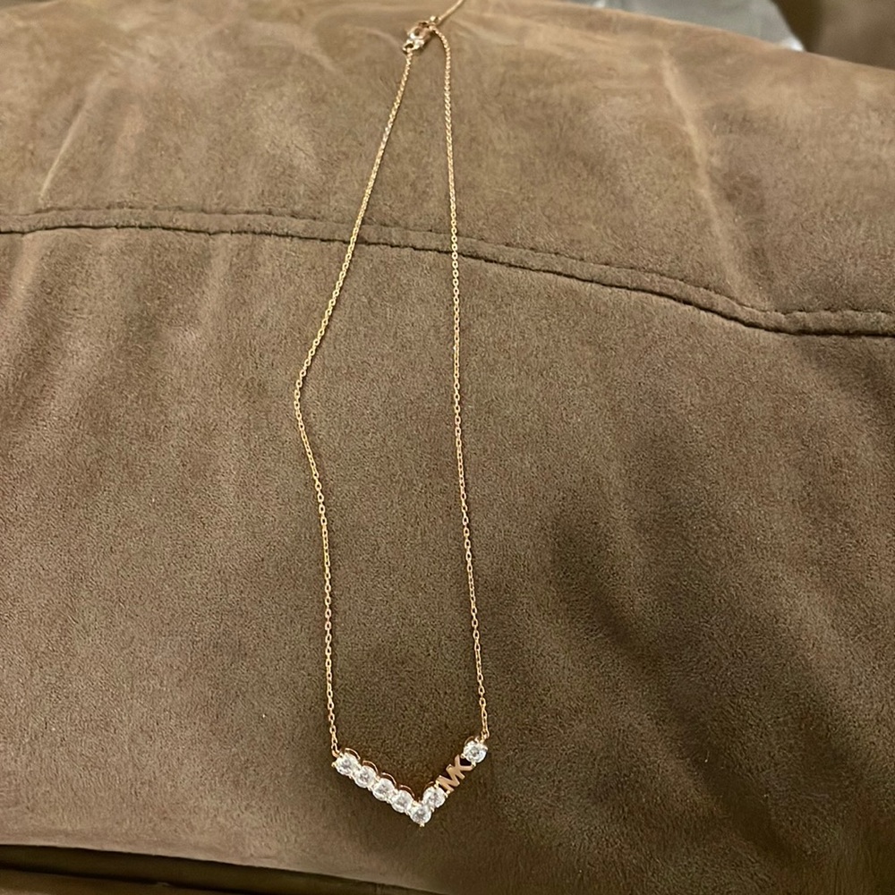 Michael Kors rose gold necklace